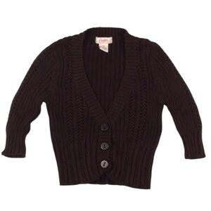 Candies V-Neck Sweater 3/4 Sleeve Brown Girls M